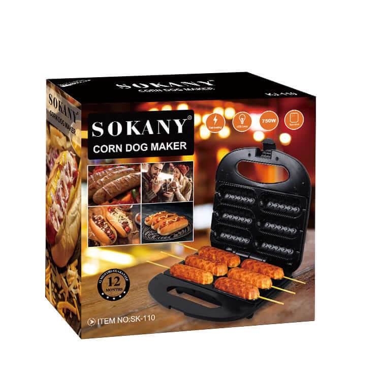 Electric Sausage Machine with Automatic Temperature Control - 750W Power, ABS & Iron Construction.