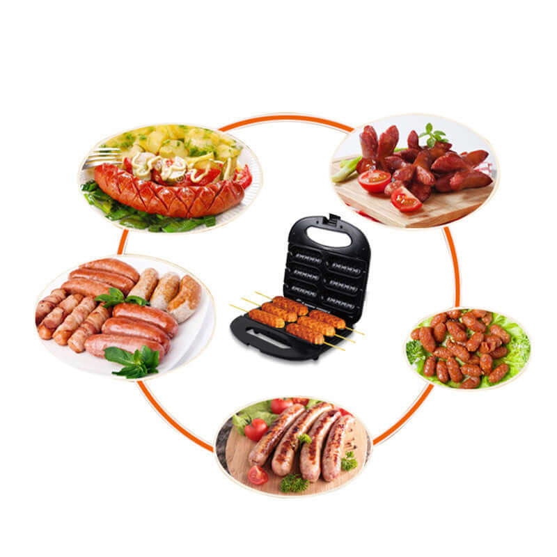 Electric Sausage Machine with Automatic Temperature Control - 750W Power, ABS & Iron Construction.