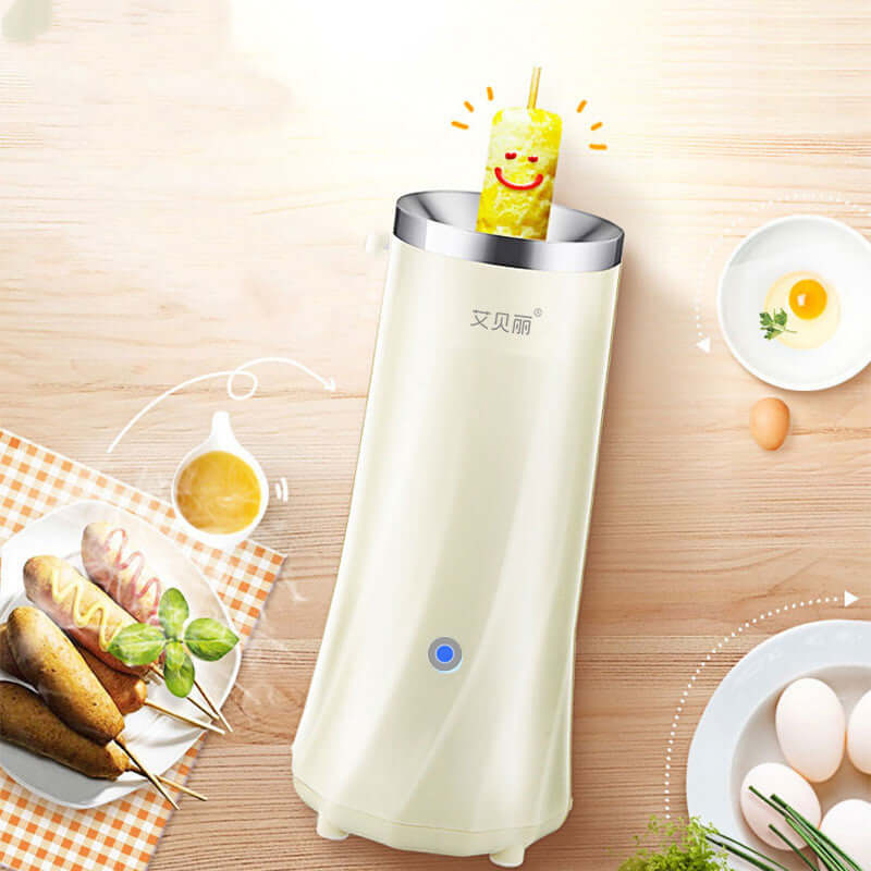 Mini Breakfast Maker - Fully Automatic 50W Multifunctional Machine in Beige.