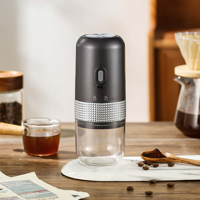 Portable Coffee Grinder Electric Ceramic Core USB Rechargeable Lightweight Design.