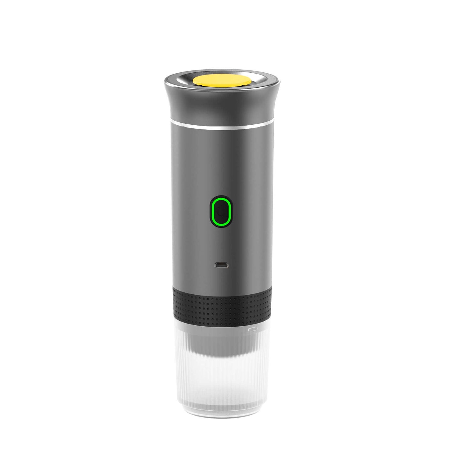 Portable Espresso Machine: Gray 3-in-1 versatile coffee maker with USB charging.
