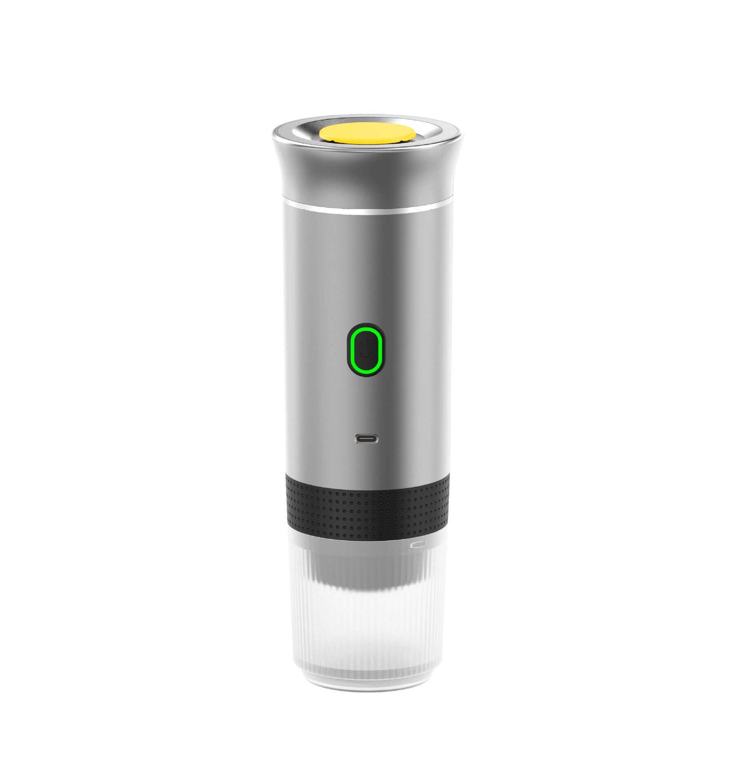 Portable Espresso Machine: Silver 3-in-1 USB charging coffee maker for portable use.