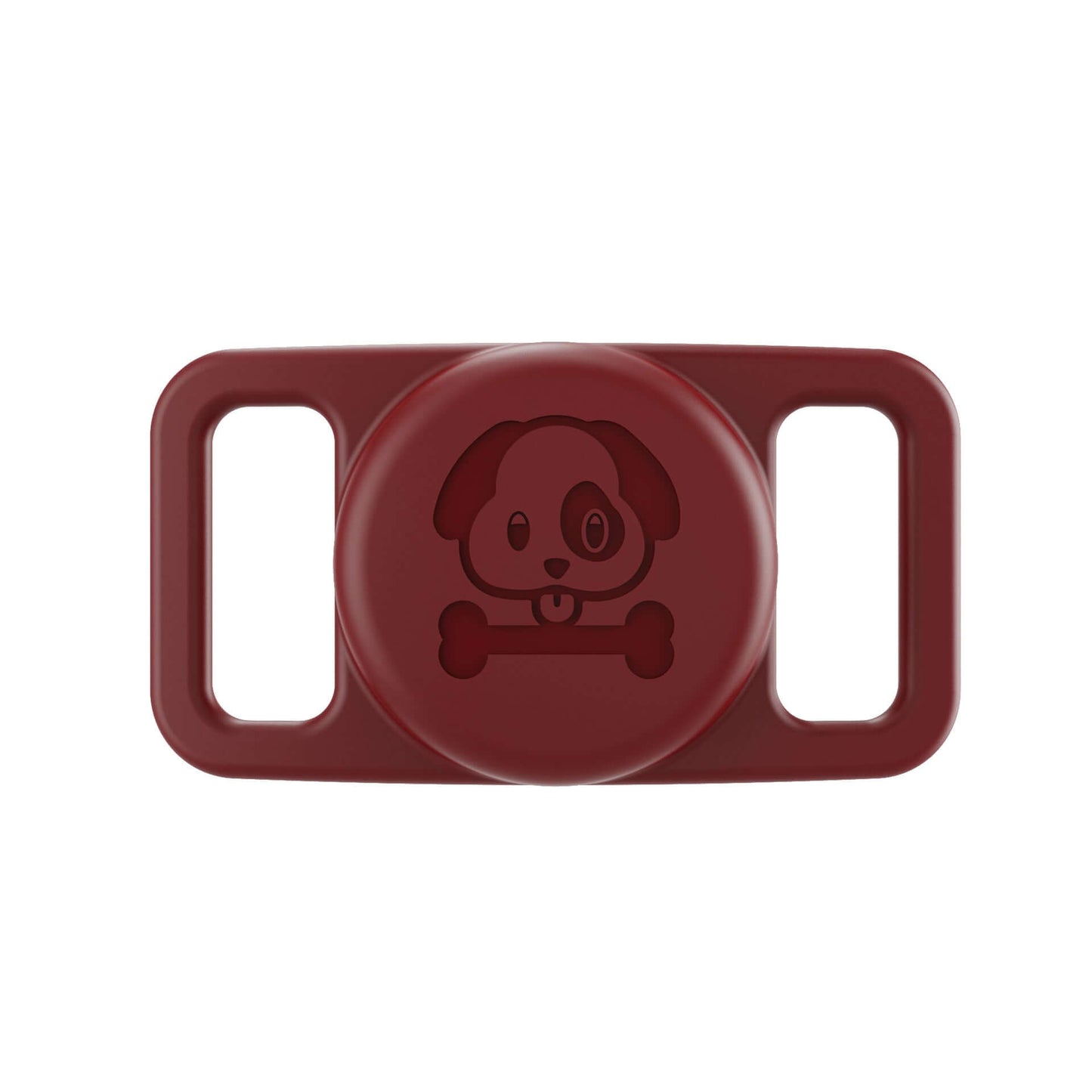 Dropshipman red airtag pet collar cover with cute dog and bone design for secure Airtag attachment