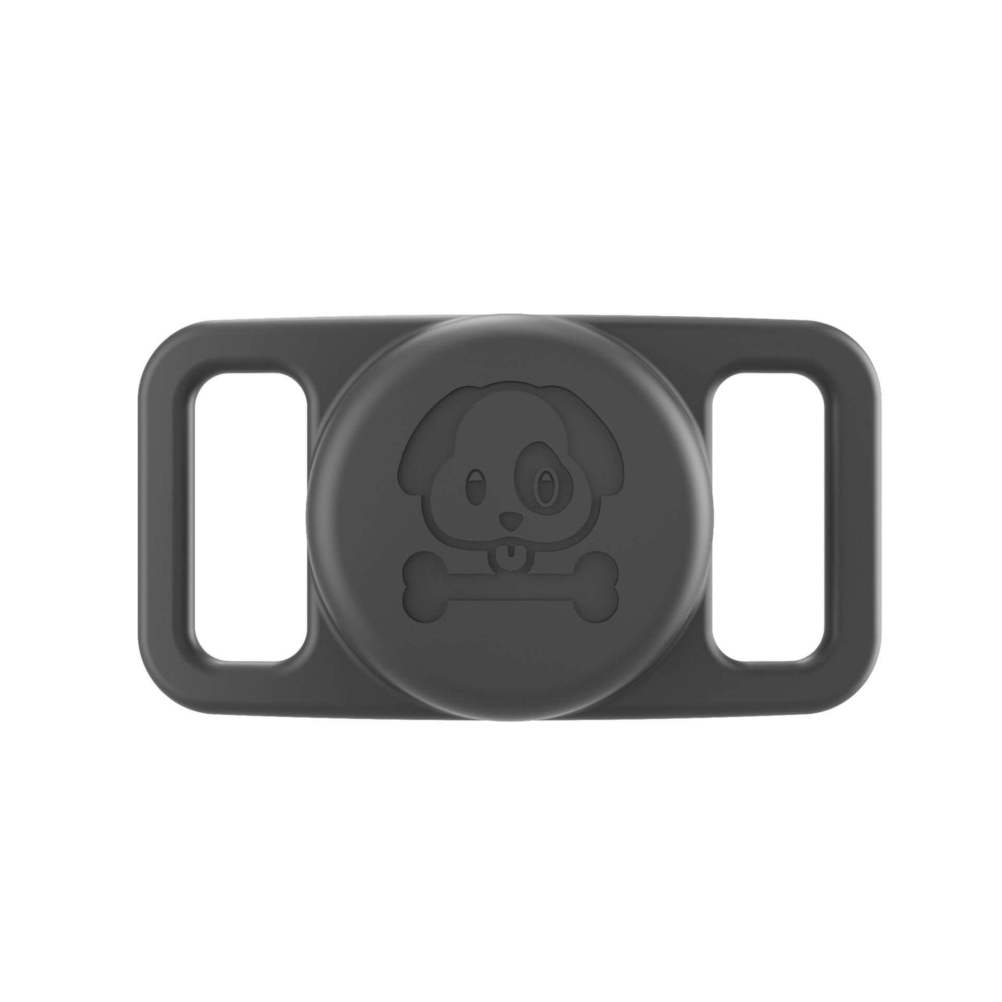 Dropshipman black airtag pet collar cover with dog and bone design for secure attachment