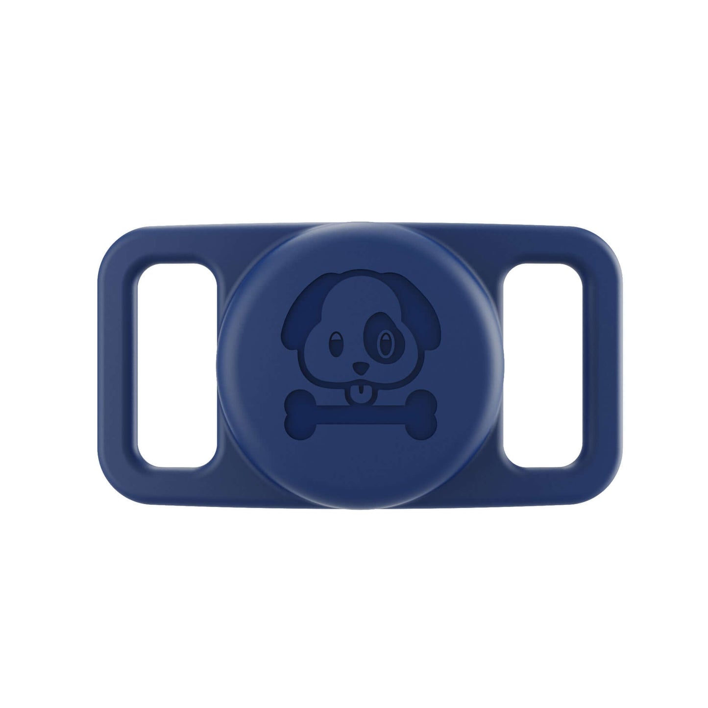 Dropshipman navy blue airtag pet collar cover with dog and bone design for secure tracking