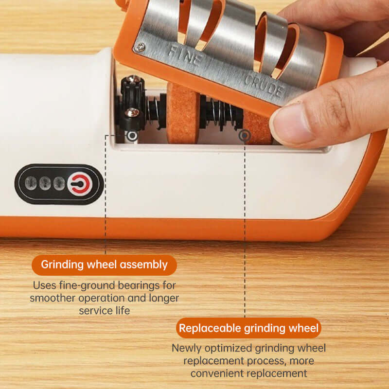 eprolo automatic knife sharpener for home with replaceable grinding wheel and fine ground bearings