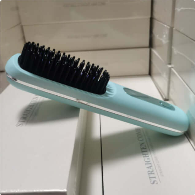 Cordless Hair Straightener 2 In 1 Comb Brush, Fast Heating, USB Charging, Portable.