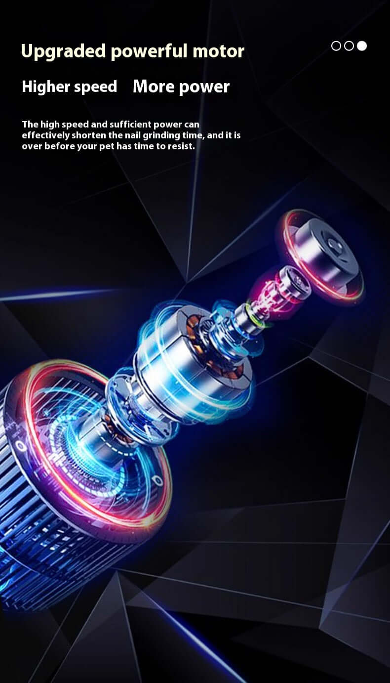 Upgraded powerful motor design for the best nail grinder for dogs and cats with higher speed and more power