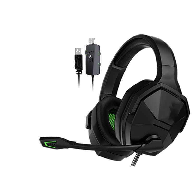 Dropshipman gaming earphones with microphone for PC in black with adjustable headband and noise-cancelling mic