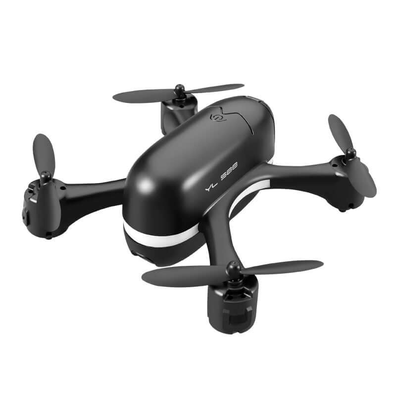 Black mini 4K drone with camera featuring four propellers and compact design by Dropshipman
