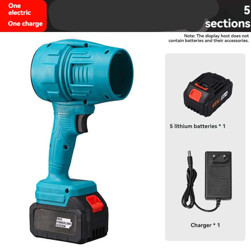 Blue rechargeable air blower with detachable lithium battery and charger by eprolo