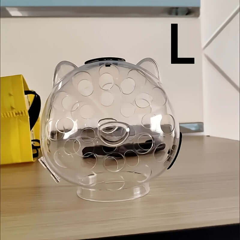 Clear large breathable cat mask with circular ventilation holes by Dropshipman