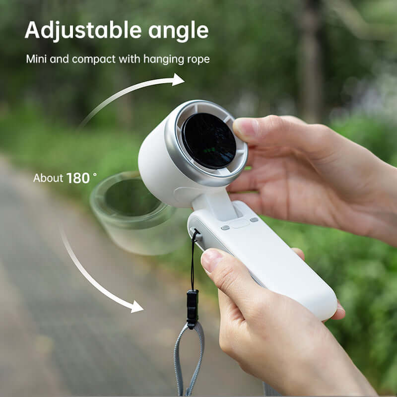 eprolo foldable electric fan for travel with adjustable 180 degree angle and hanging rope