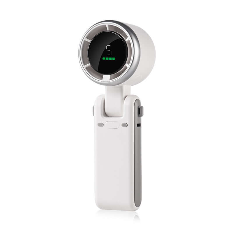 Eprolo foldable electric fan for travel with digital display and compact white design