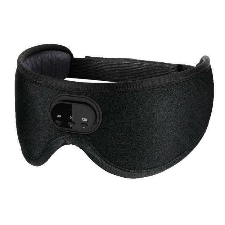 CozyTech Living full blackout smart sleep mask in black with adjustable timer control for better rest