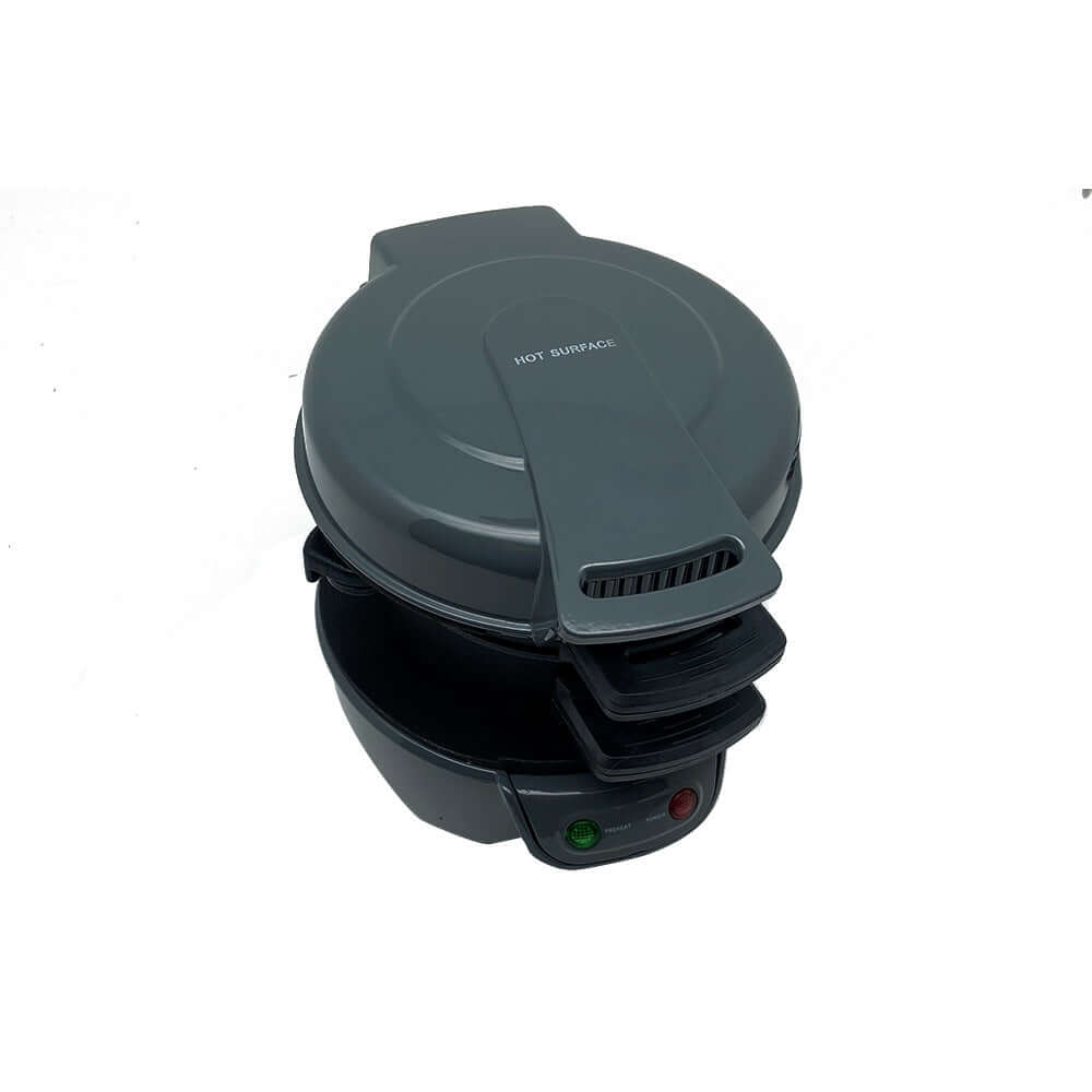 Side view of the gray Dropshipman Smart Kitchen Appliance For Sandwiches, illustrating its easy sandwich machine functionality.