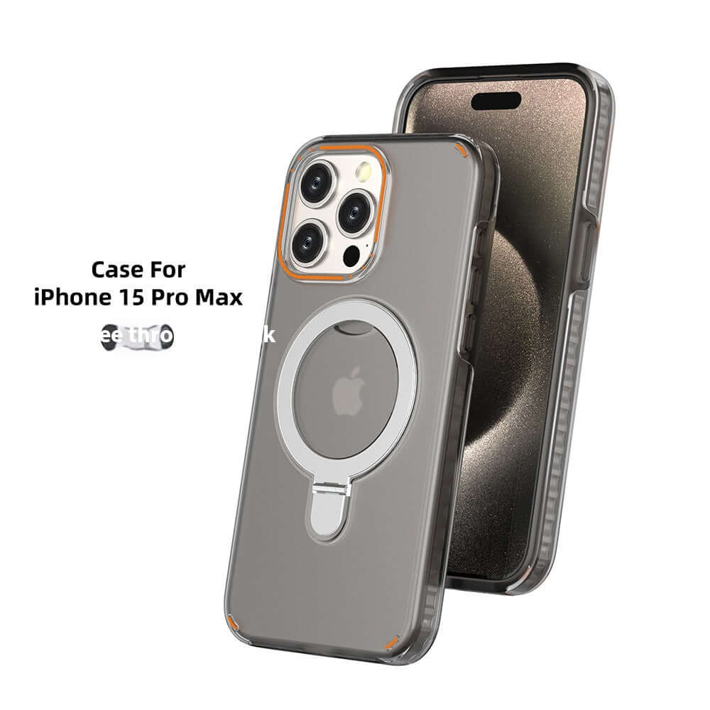 Dropshipman magnetic phone case with holder for iPhone 15 Pro Max transparent protective cover