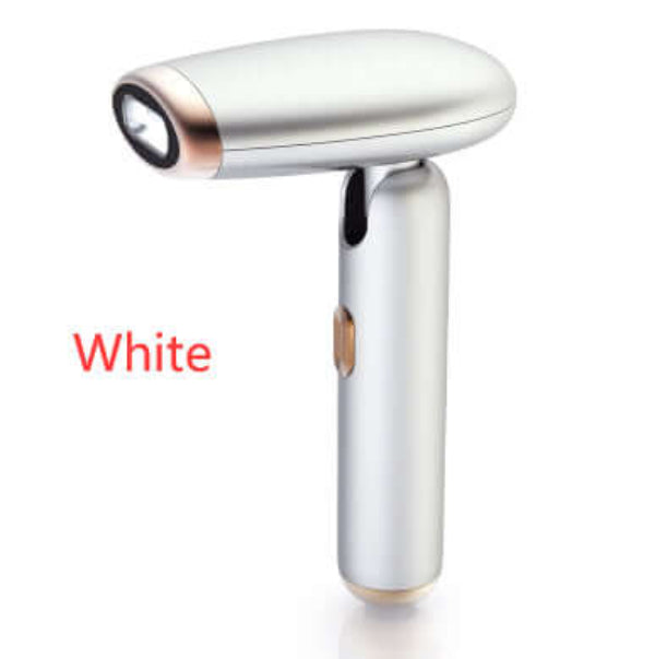 CozyTech Living portable IPL hair removal device in white with ergonomic handle for skin care