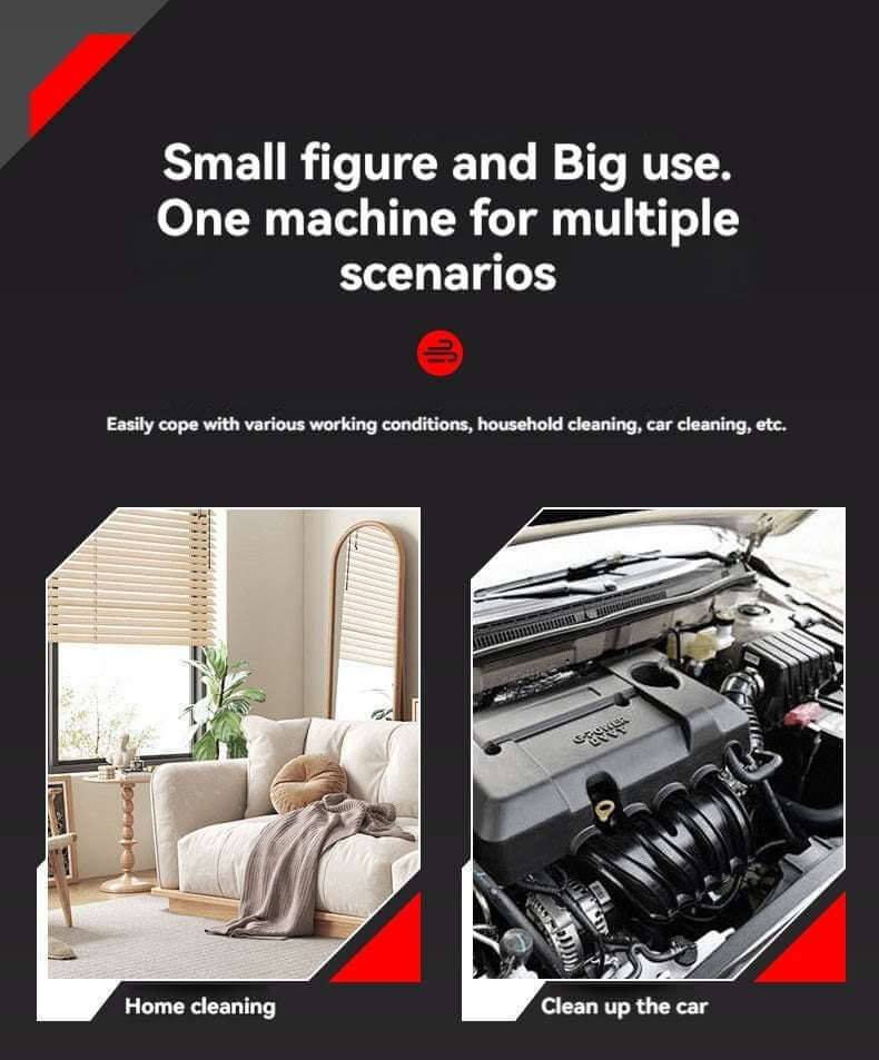 Rechargeable air blower used for home cleaning including furniture and for cleaning car engine parts
