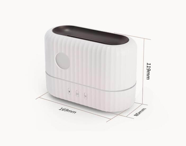 Dropshipman simulated flame humidifier with compact white ribbed design and control buttons