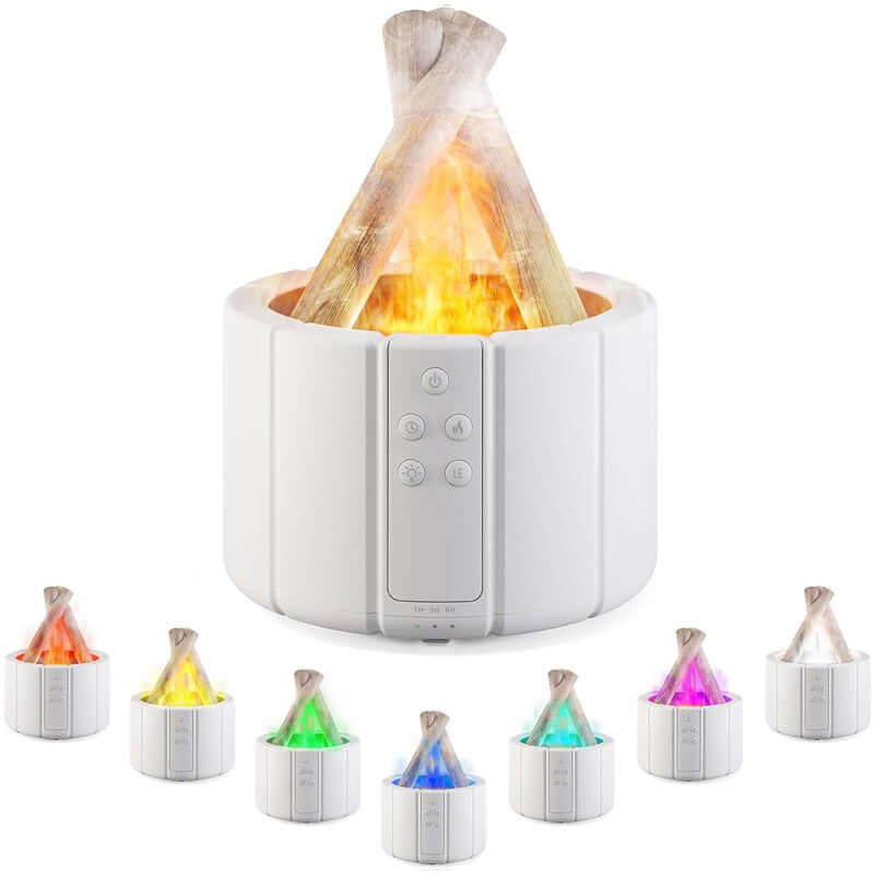 Dropshipman simulated flame humidifier with color-changing LED lights and realistic fire effect