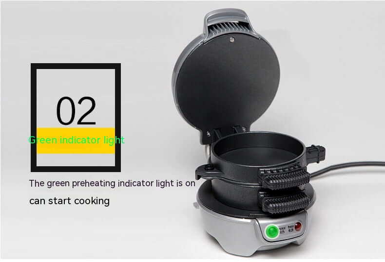 Indicator light on the gray Dropshipman Smart Kitchen Appliance, emphasizing the easy sandwich machine's user interface.