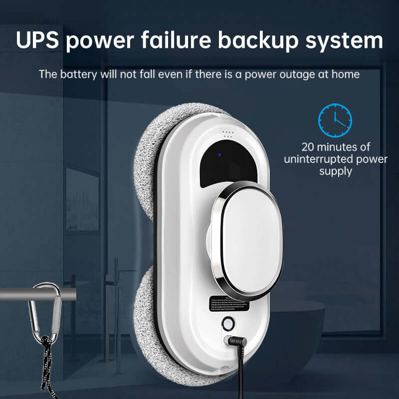 Eprolo smart window cleaning robot with UPS power failure backup system for uninterrupted cleaning