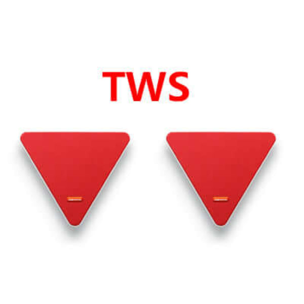 Red triangular smart wireless speaker for home with TWS technology by Dropshipman