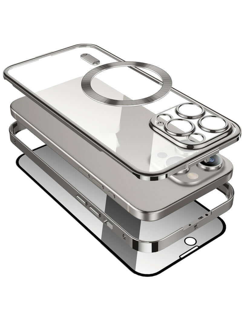 Dropshipman magnetic anti-spy phone case with clear back and metal ring for secure protection