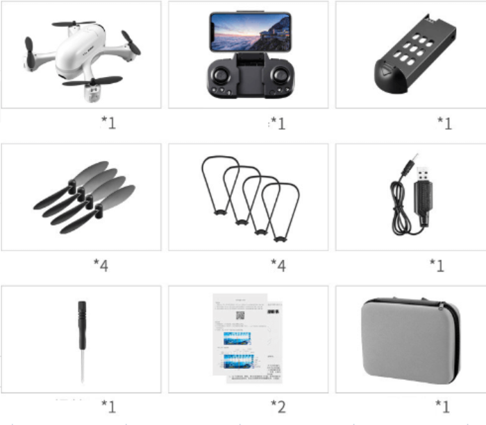 Mini 4K drone with camera and remote control with smartphone mount and accessories set