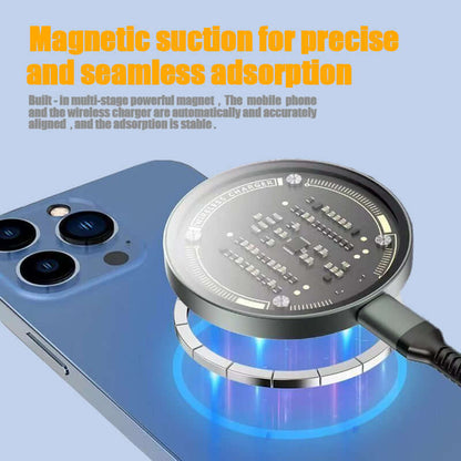 15W Magnetic Wireless Charger for 12-16 PG Mobile Phones - Fast Qi2 Charging Technology.