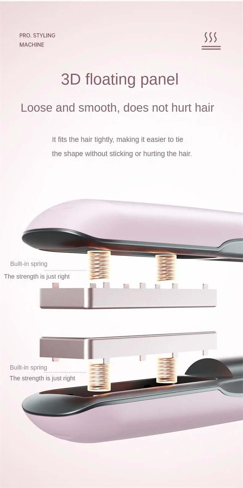 Mini Flat Iron Wireless Hair Straightener 2 IN 1 Curler USB Rechargeable 200°C 5000mAh Battery.