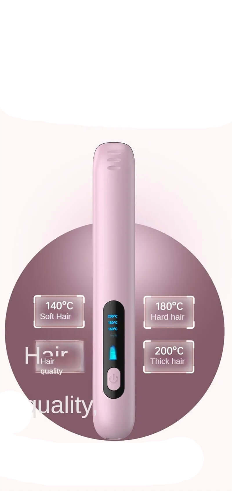 Explaining the features of the Mini Flat Iron, designed for professional quality styling at home.