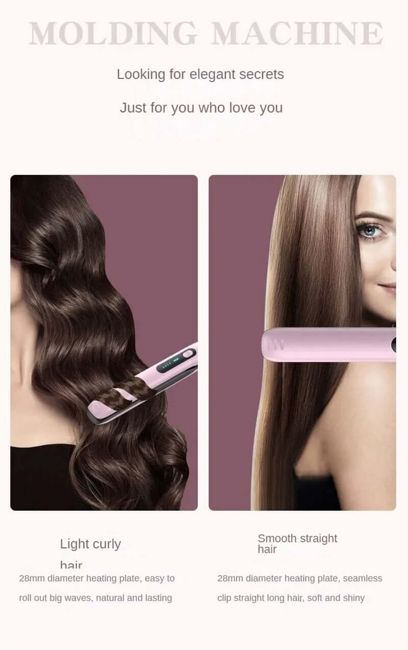 Mini Flat Iron displayed with detailed information on its advanced heating technology for fast styling.