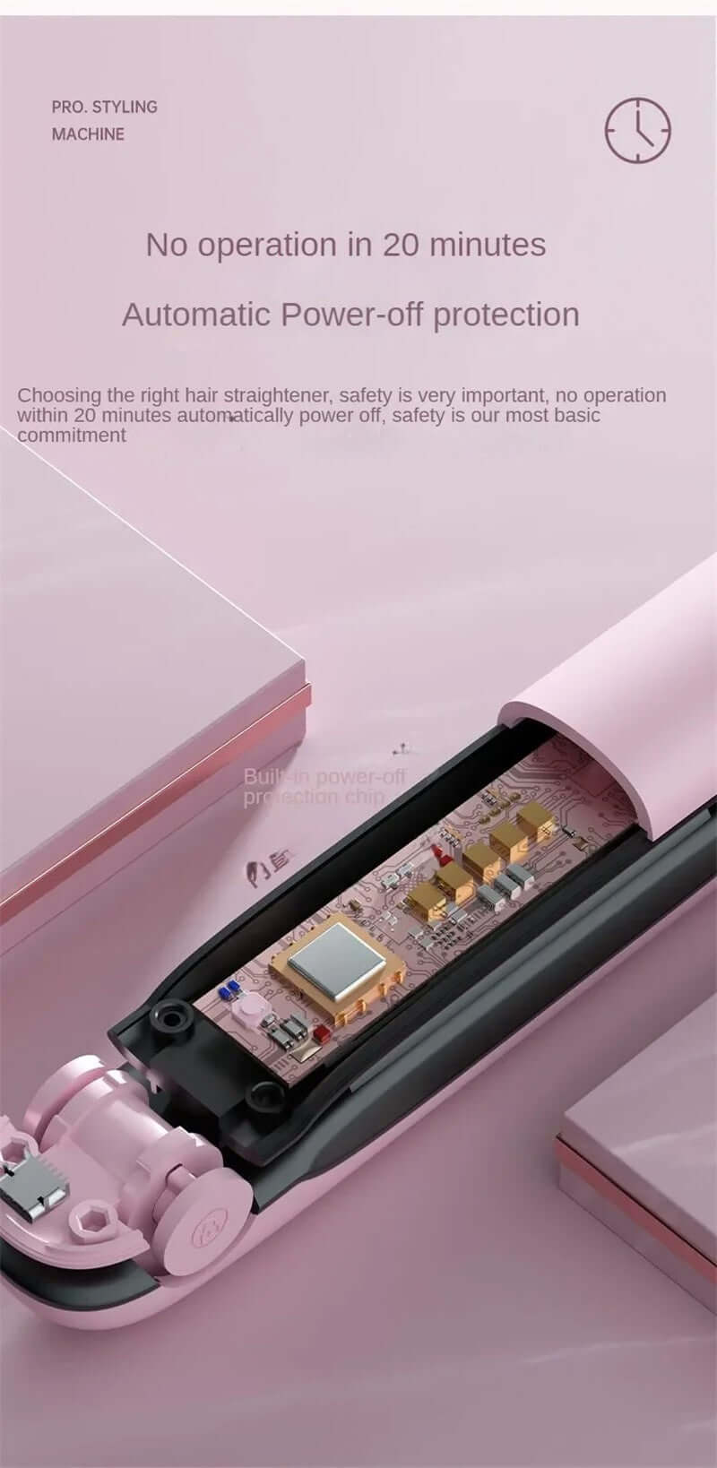 Mini Flat Iron Wireless Hair Straightener 2 IN 1 Curler USB Rechargeable 200°C 5000mAh Battery.