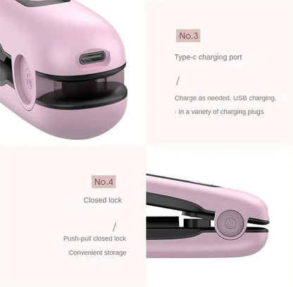 Mini Flat Iron Wireless Hair Straightener 2 IN 1 Curler USB Rechargeable 200°C 5000mAh Battery.