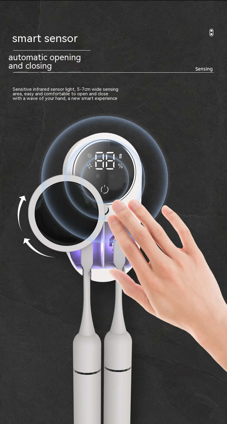 UV Toothbrush Sterilizer with Intelligent Sensor, Portable Toothbrush Disinfectant, USB Powered.
