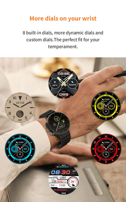 K9 Wireless Charging Smartwatch With 1.39" Round Screen, NFC, Health Monitoring, 100+ Sports Modes.
