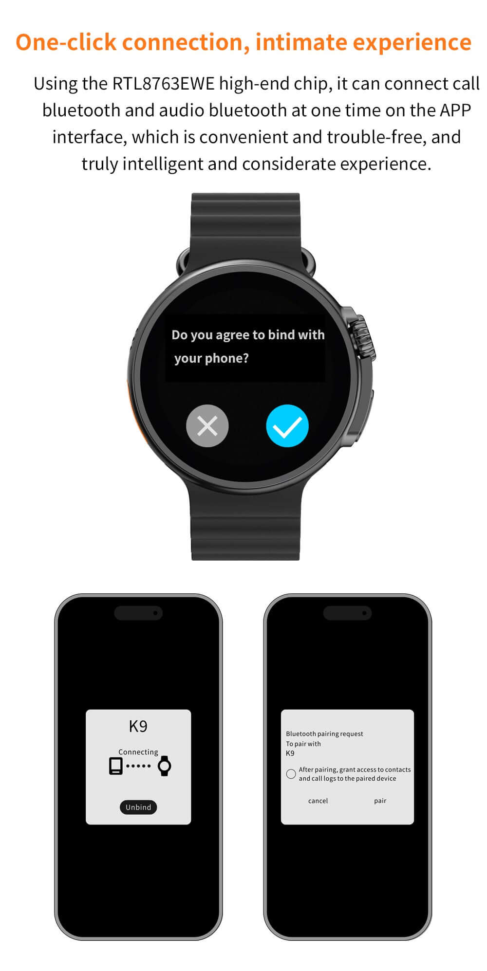 K9 Wireless Charging Smartwatch With 1.39" Round Screen, NFC, Health Monitoring, 100+ Sports Modes.