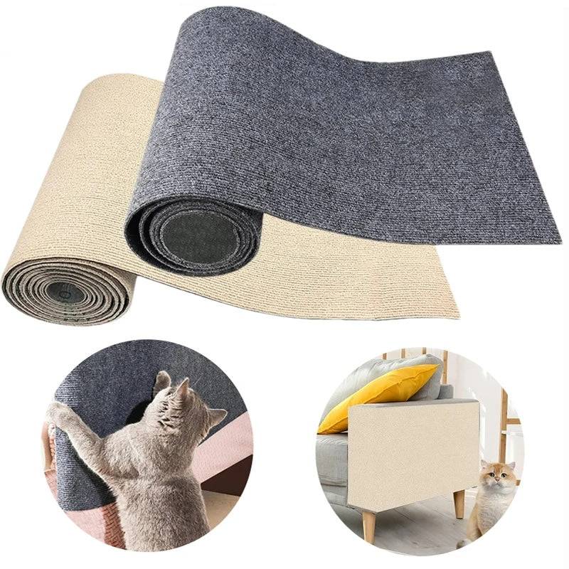 Rolled Cat Anti Scratch Mat showcasing its two color options, demonstrating versatility for different home decors.