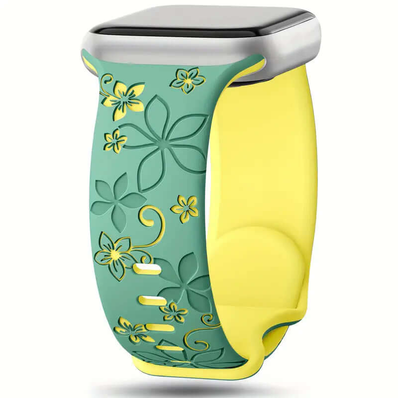 Colorful Silicone Watch Band With Two-Tone Design For Apple Watches - Multiple Sizes Available.