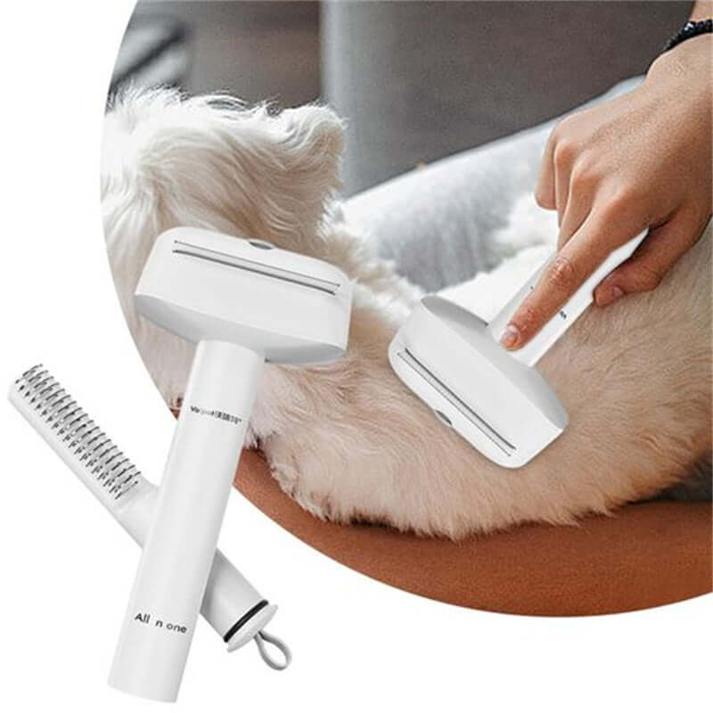 3in1 Cat Grooming Tool - Durable Dematting Comb for Efficient Tangles, Knots & Loose Hair Care.