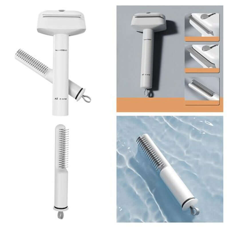 3in1 Cat Grooming Tool - Durable Dematting Comb for Efficient Tangles, Knots & Loose Hair Care.