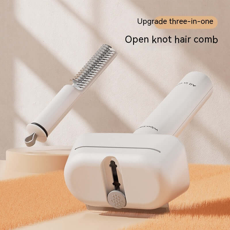 3in1 Cat Grooming Tool - Durable Dematting Comb for Efficient Tangles, Knots & Loose Hair Care.