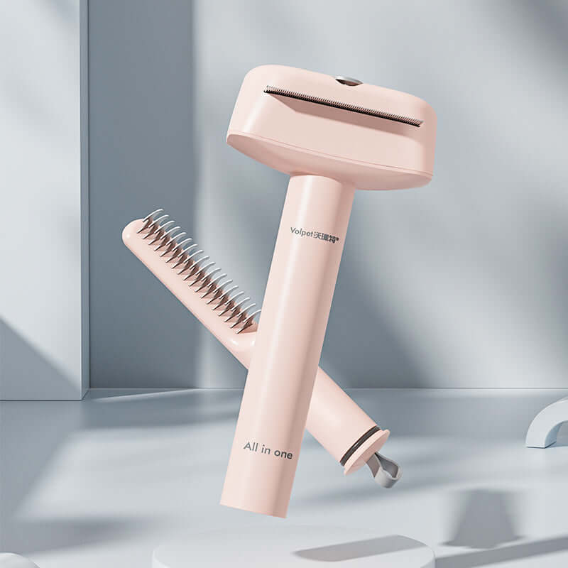 3in1 Cat Grooming Tool - Durable Dematting Comb for Efficient Tangles, Knots & Loose Hair Care.
