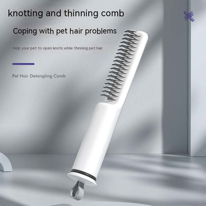 3in1 Cat Grooming Tool - Durable Dematting Comb for Efficient Tangles, Knots & Loose Hair Care.