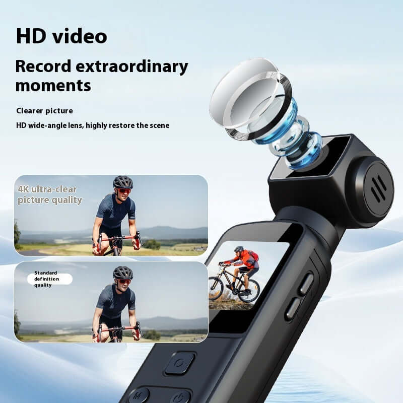 4K HD Anti Shake Camera Mini with 4X Optical Zoom and 128GB Storage Support.