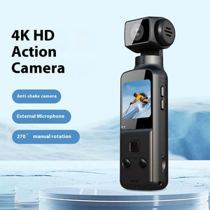 4K HD Anti Shake Camera Mini with 4X Optical Zoom and 128GB Storage Support.