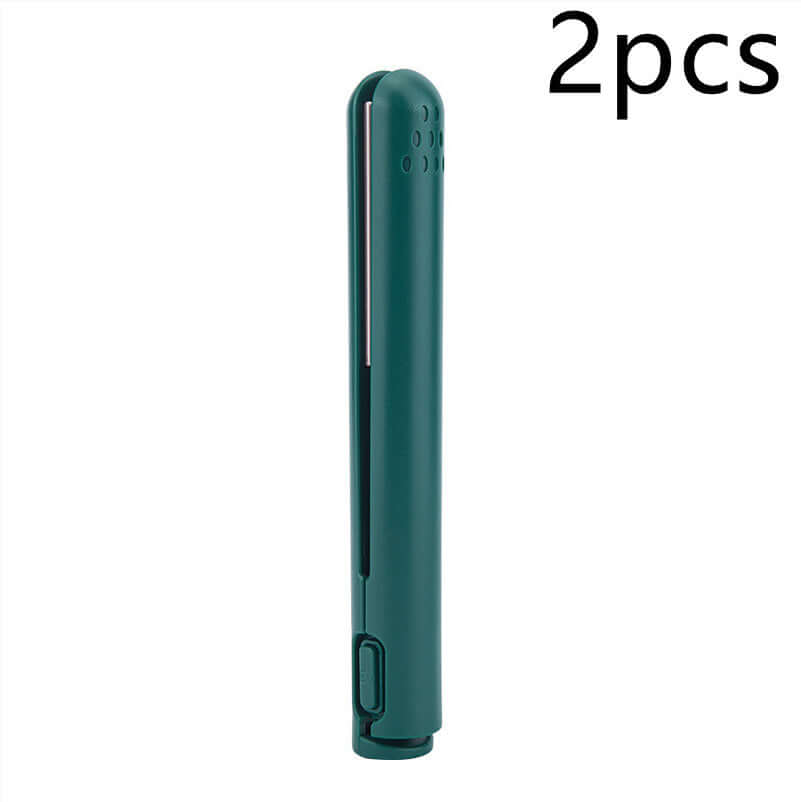 USB Portable Wireless Hair Straightener in green color sold in a pack of two, ideal for students seeking efficient styling with this portable hair straightener.