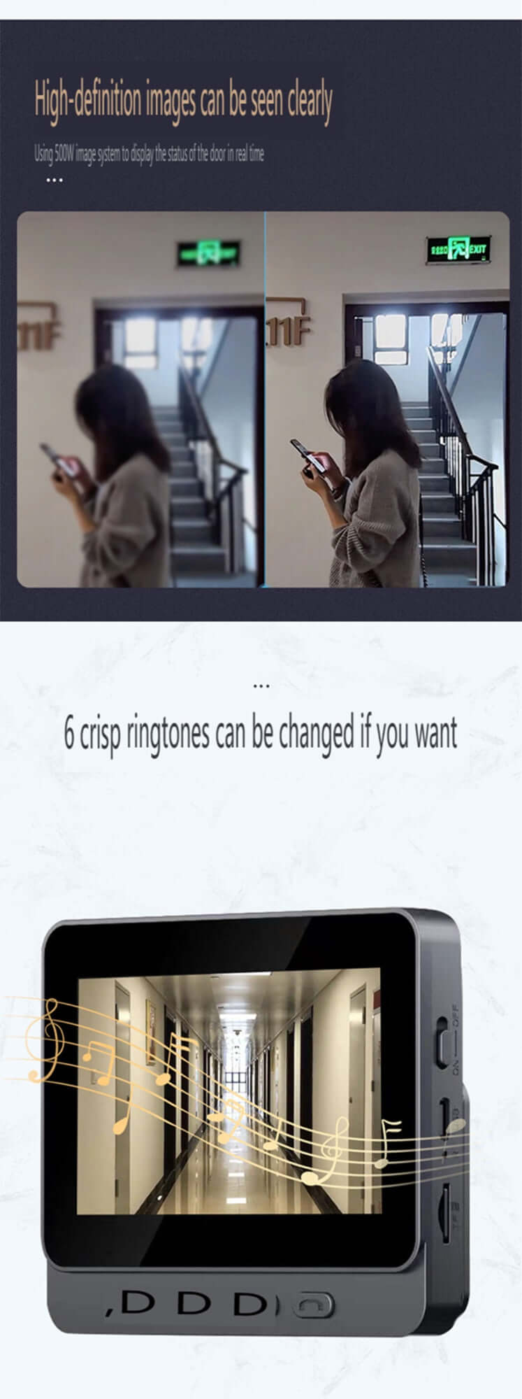 Smart Doorbell Camera with HD Video, Two-Way Intercom, Night Vision, and Remote Access.
